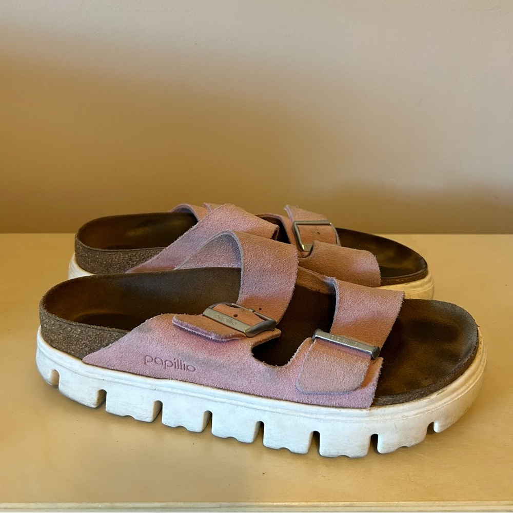 Birkenstock Papillio Light Pink Sandals with White Platform
